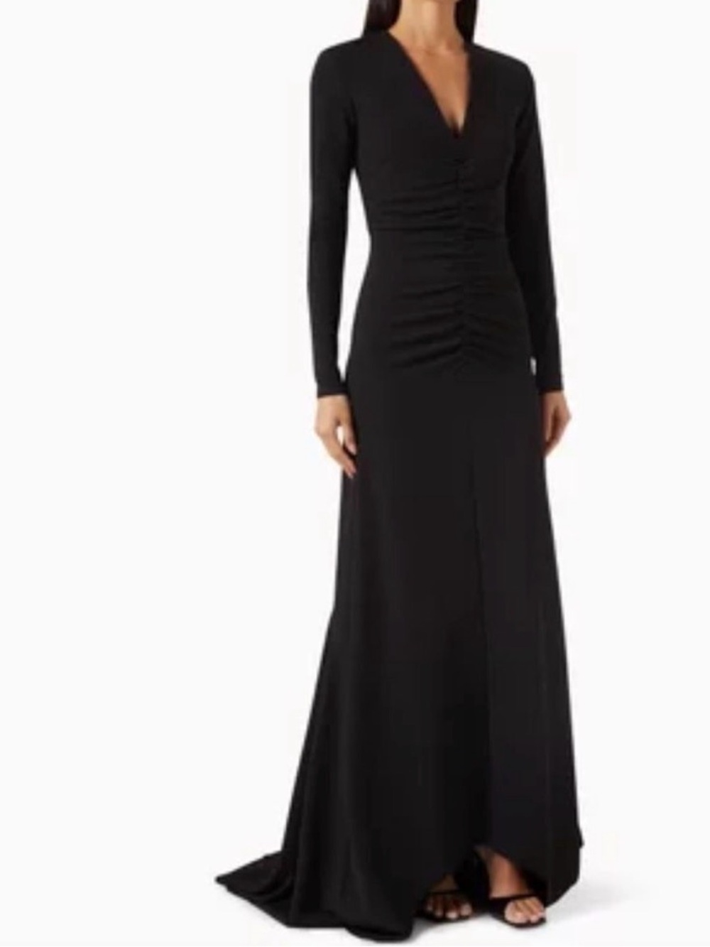 Elliatt Katana Black Long Sleeve High-Low Maxi Dress